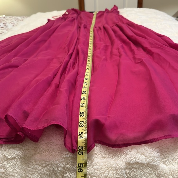 Abercrombie Pink Ruffle Strap High-Low Maxi Dress - Picture 11 of 14
